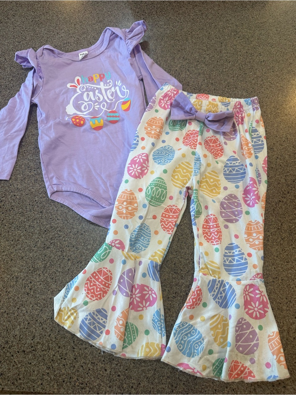 SHEIN Lilac 'Happy Easter' Graphic Bodysuit